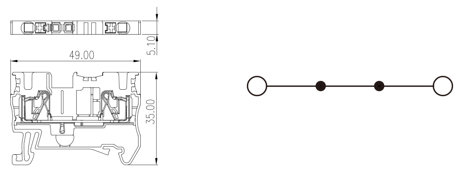 kích thước kỹ thuật cầu đấu điều khiển DP 2.5mm