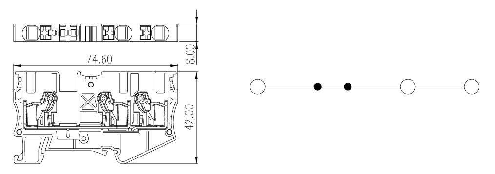 KÍCH THƯỚC CẦU ĐẤU ĐIỀU KHIỂN PUSH-IN DP6N-TN
