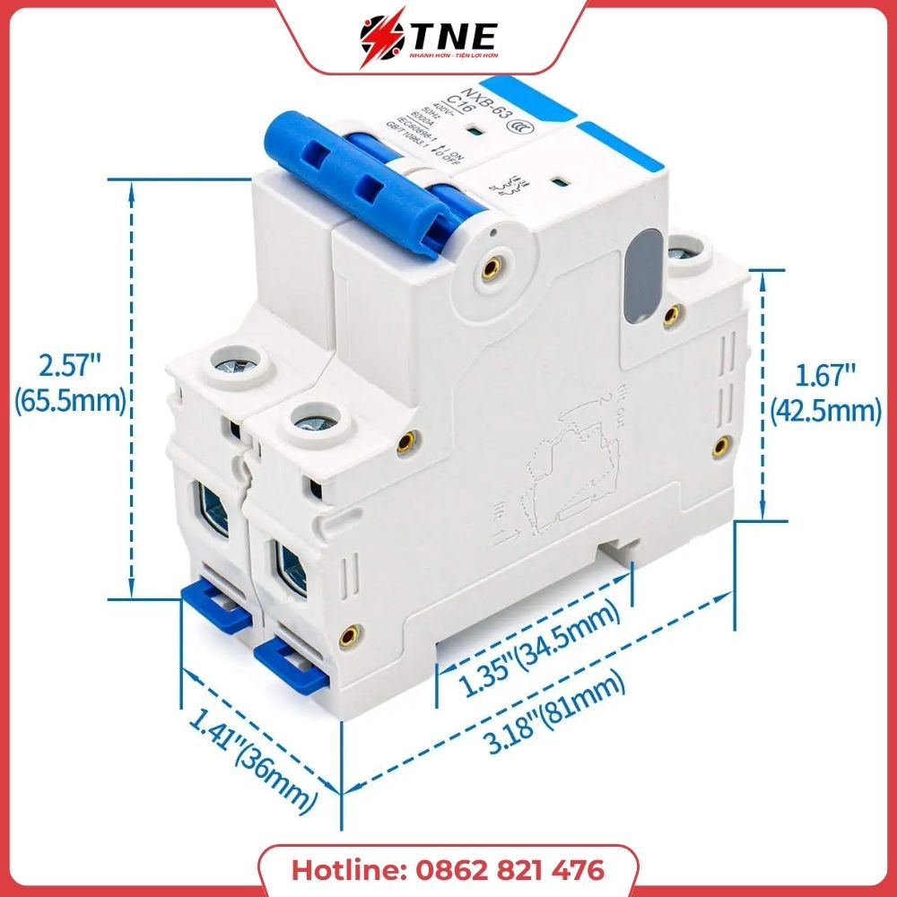 ALFi6K Aptomat MCB ELECO 2P 16A 6kA Chính Hãng | Bảo Vệ Quá Tải & Ngắn Mạch An Toàn| TNE - Ảnh 4