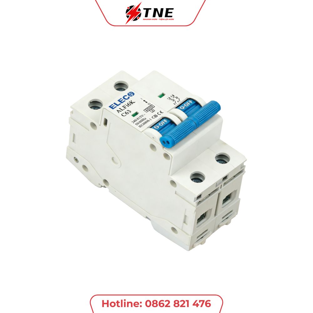 ALFi6K Aptomat MCB ELECO 2P 40A 6kA Chính Hãng | TNE